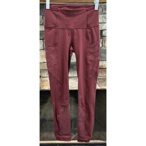 Women’s LULULEMON Merlot High Rise Wunder Under 21” Crop Leggings Size 2 *B7